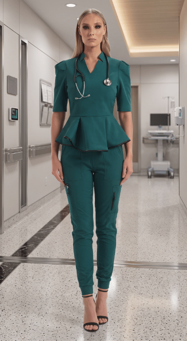 scrub with peplum top - Medical & Healthcare