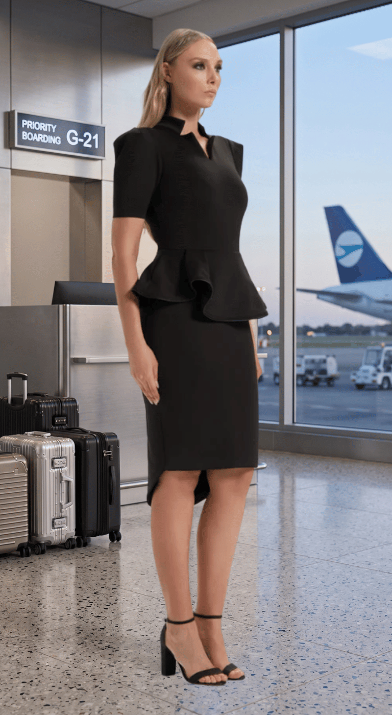 The Reign Dress (Black) - Aviation & Cabin Crew Attire