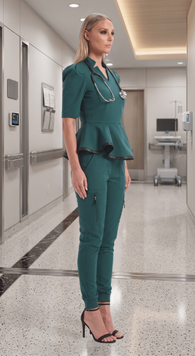 scrub with peplum top - Medical & Healthcare