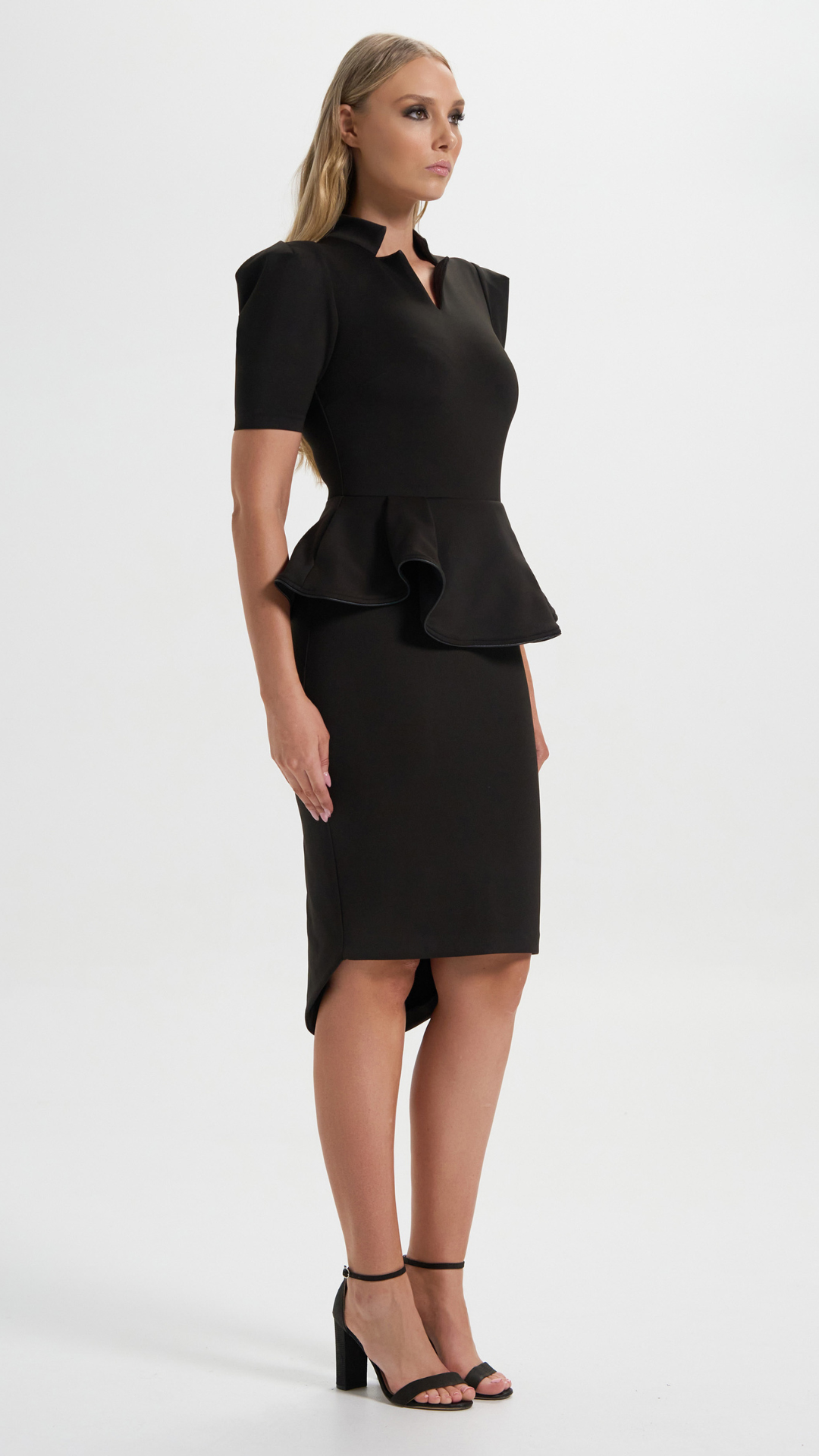 The Reign Dress in Black perfect for corporate events (Side Details)