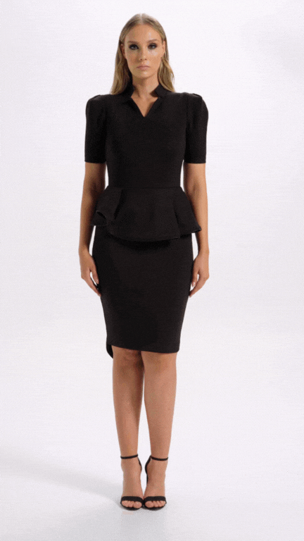 The Reign Dress in Black perfect for corporate events (Full Details)